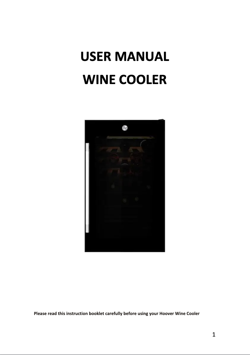 Image de la première page du manuel de l'appareil H-WINE 700 HWC 154 DELW