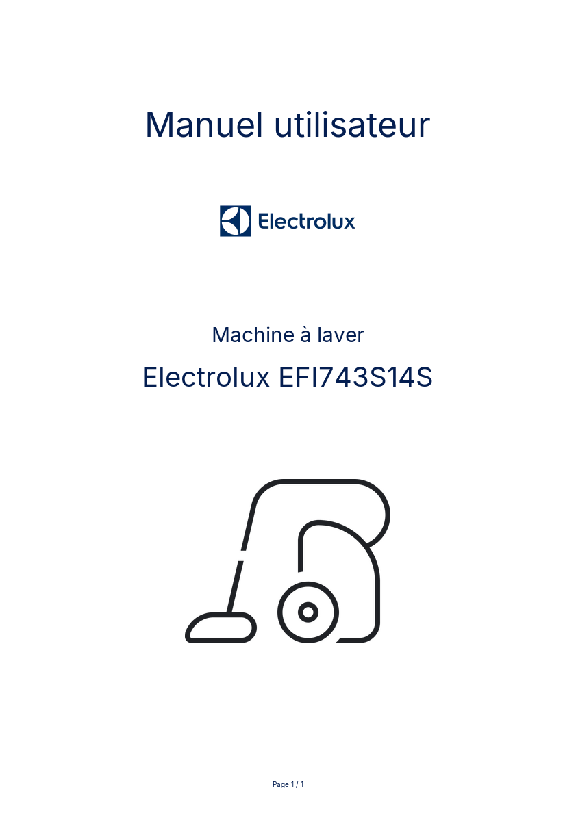 Page n°1 - Manuel utilisateur Electrolux EFI743S14S