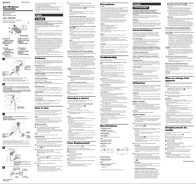 Página 1 del manual Manual de usuario Sony DCC-FMT50U