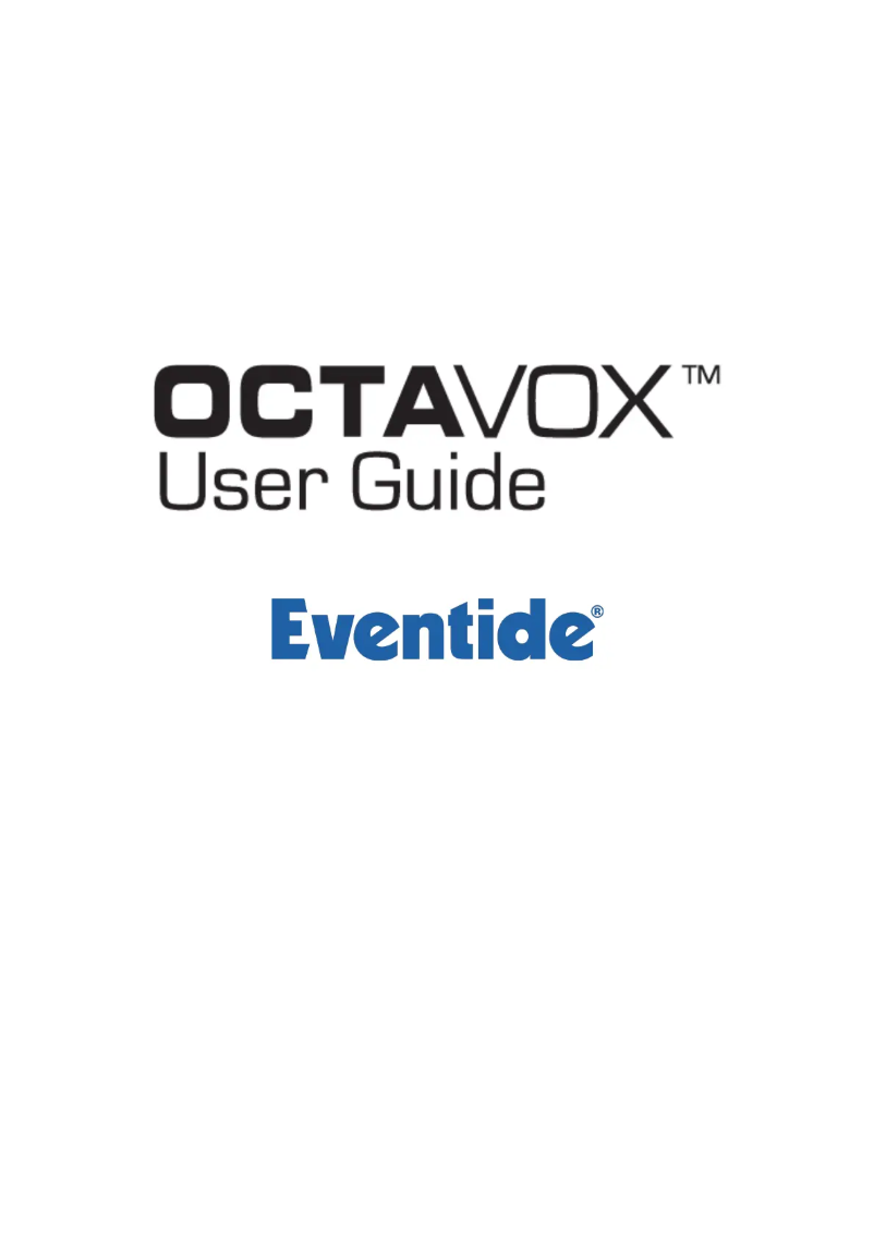 Page n°1 - Manuel utilisateur Eventide Octavox