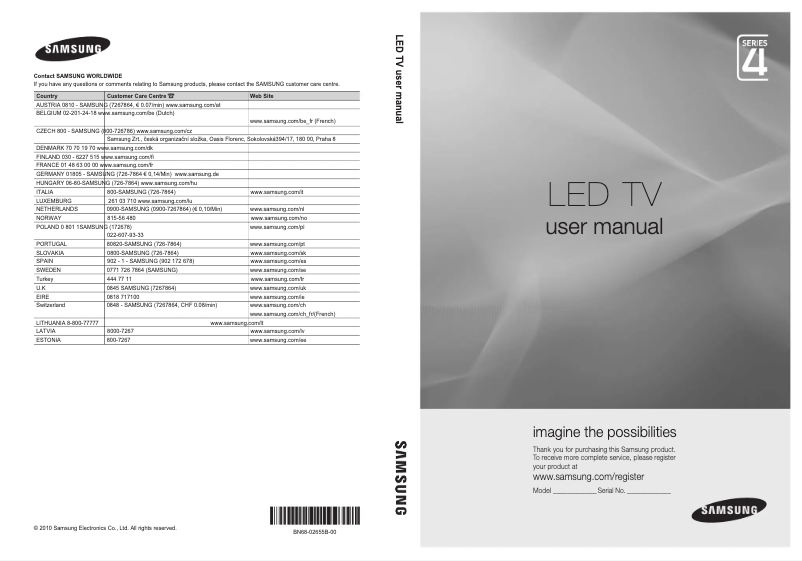 Page n°1 - Manuel utilisateur Samsung UE22C4010