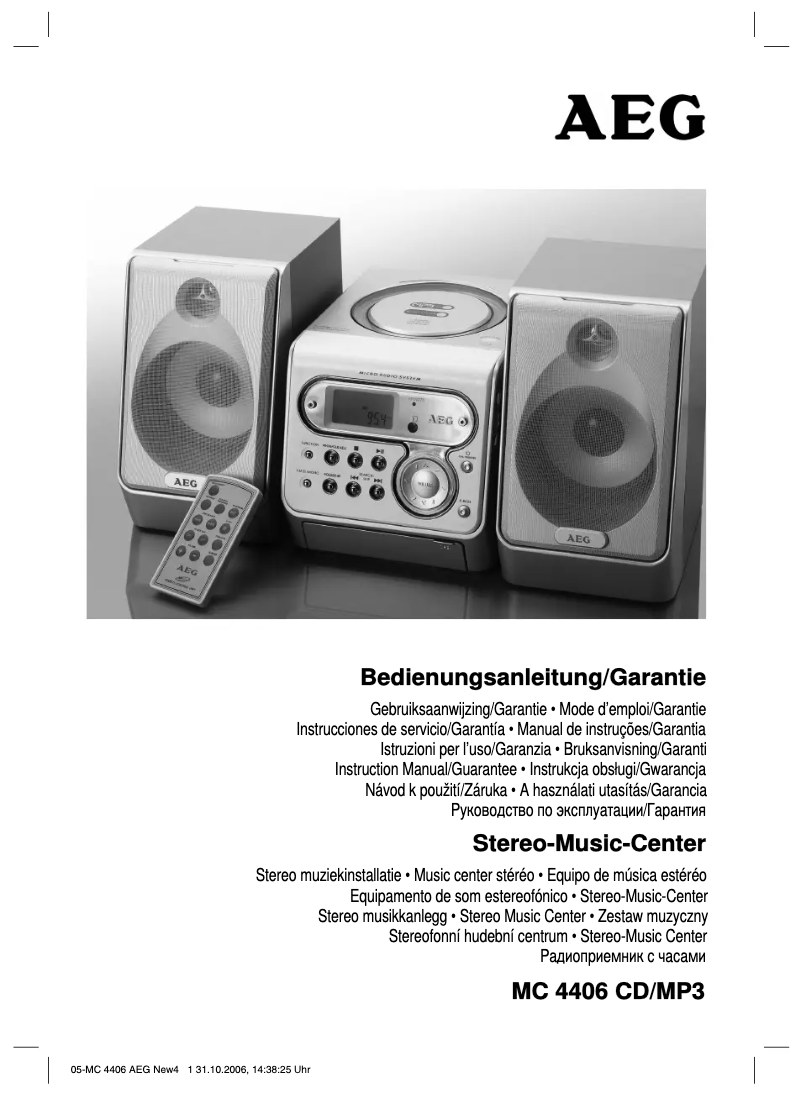 Image de la première page du manuel de l'appareil MC 4406 CD