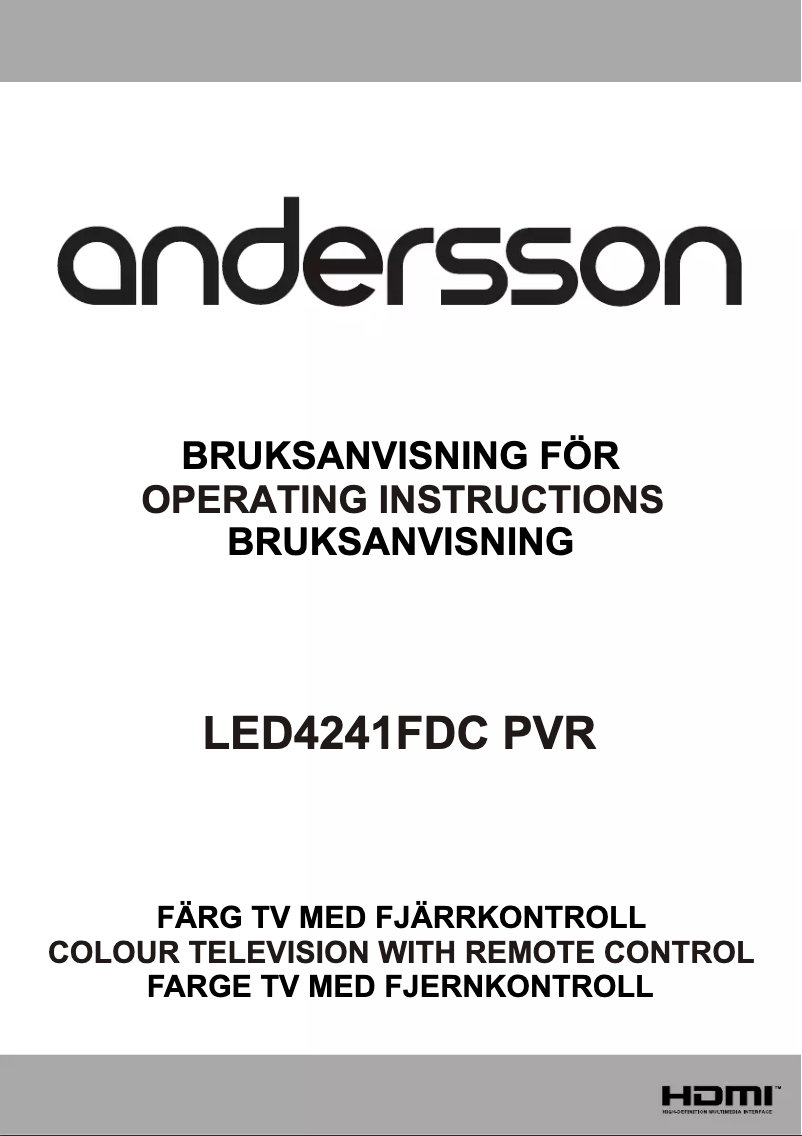 Page n°1 - Manuel utilisateur Andersson LED4241FDC PVR