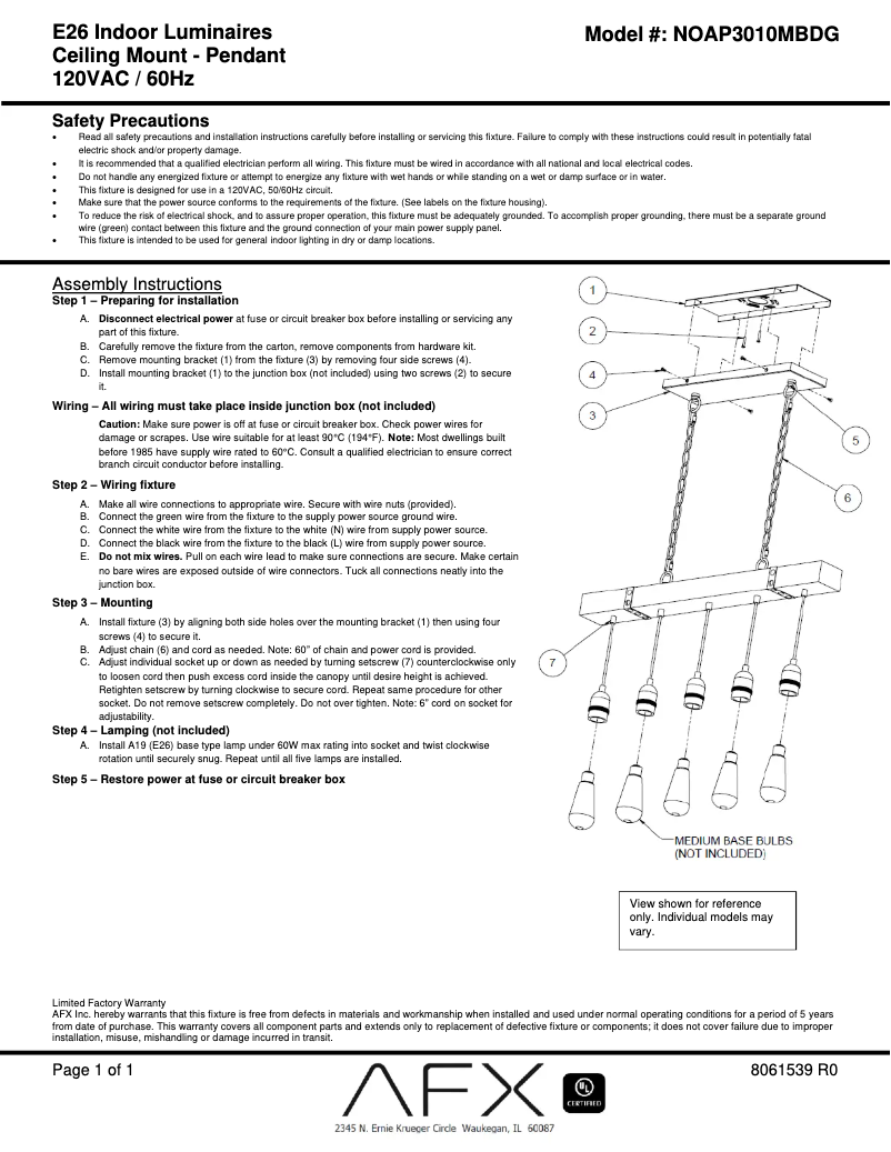 Image de la première page du manuel de l'appareil Noah NOAP3010MBDG
