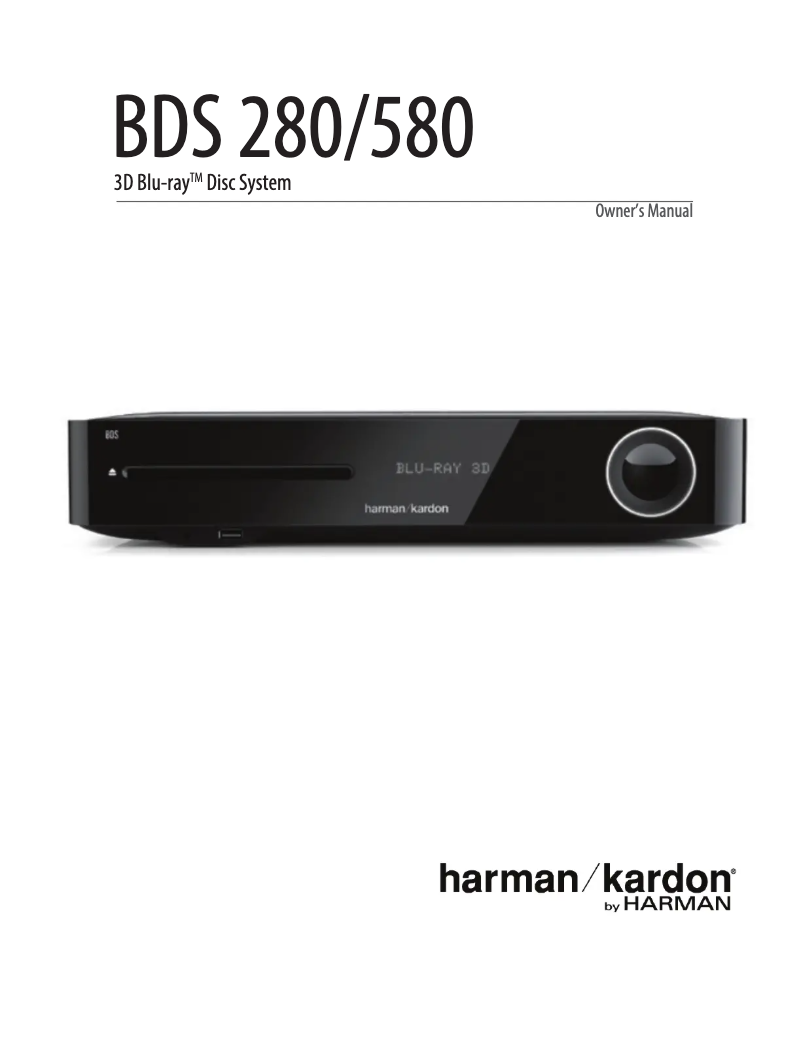 Page 1 de la notice Manuel utilisateur Harman Kardon BDS 580