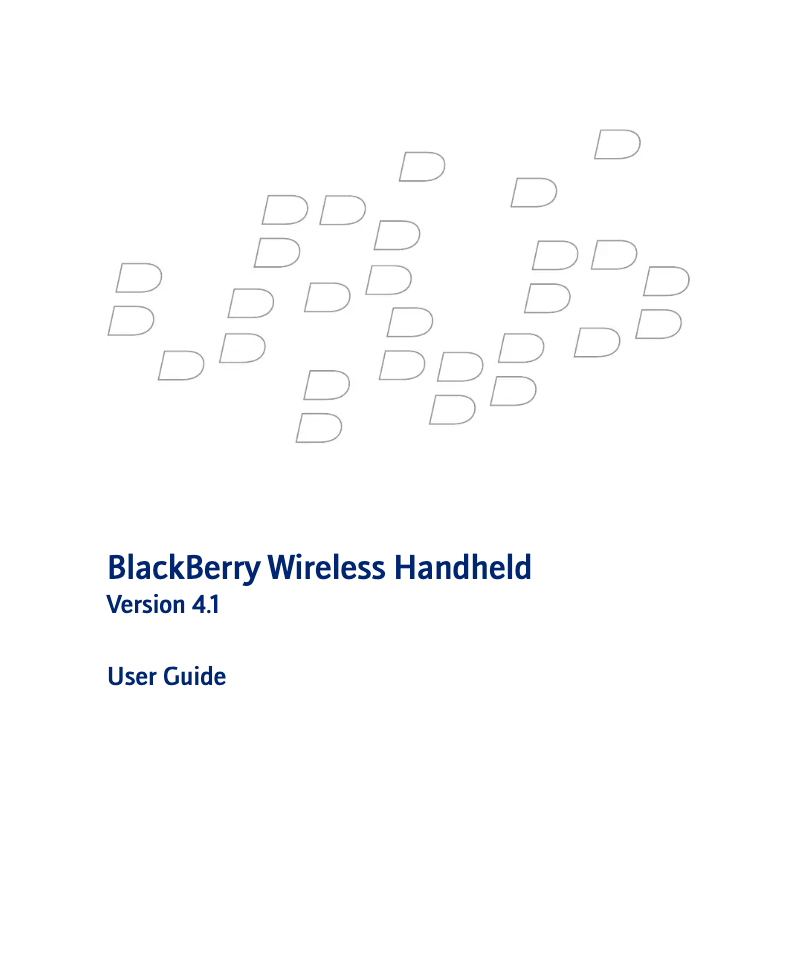 Page n°1 - Manuel utilisateur BlackBerry 7285