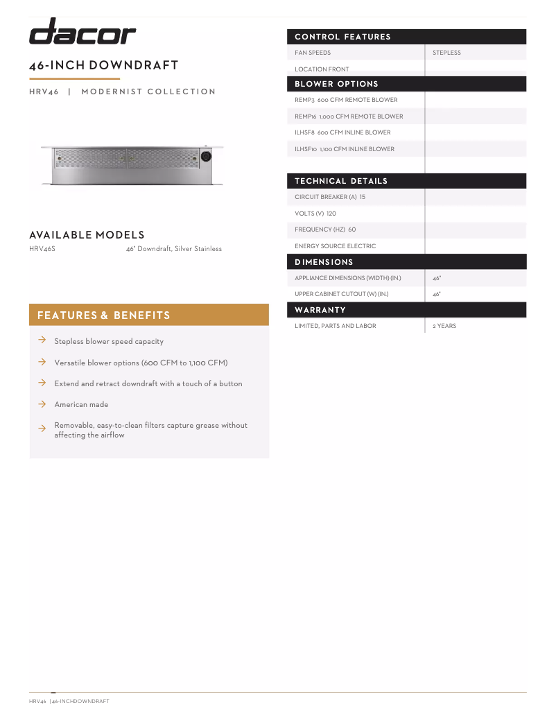 Image de la première page du manuel de l'appareil HRV46S