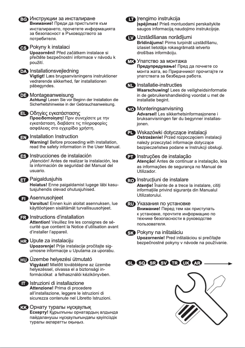 Page 1 de la notice Guide d'installation Electrolux ESS47300SW
