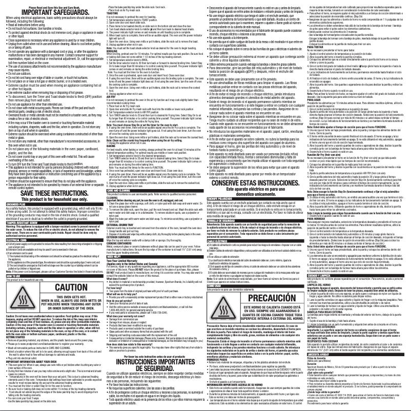 Page 1 de la notice Manuel utilisateur Black & Decker Crisp 'N Bake TO3215SS