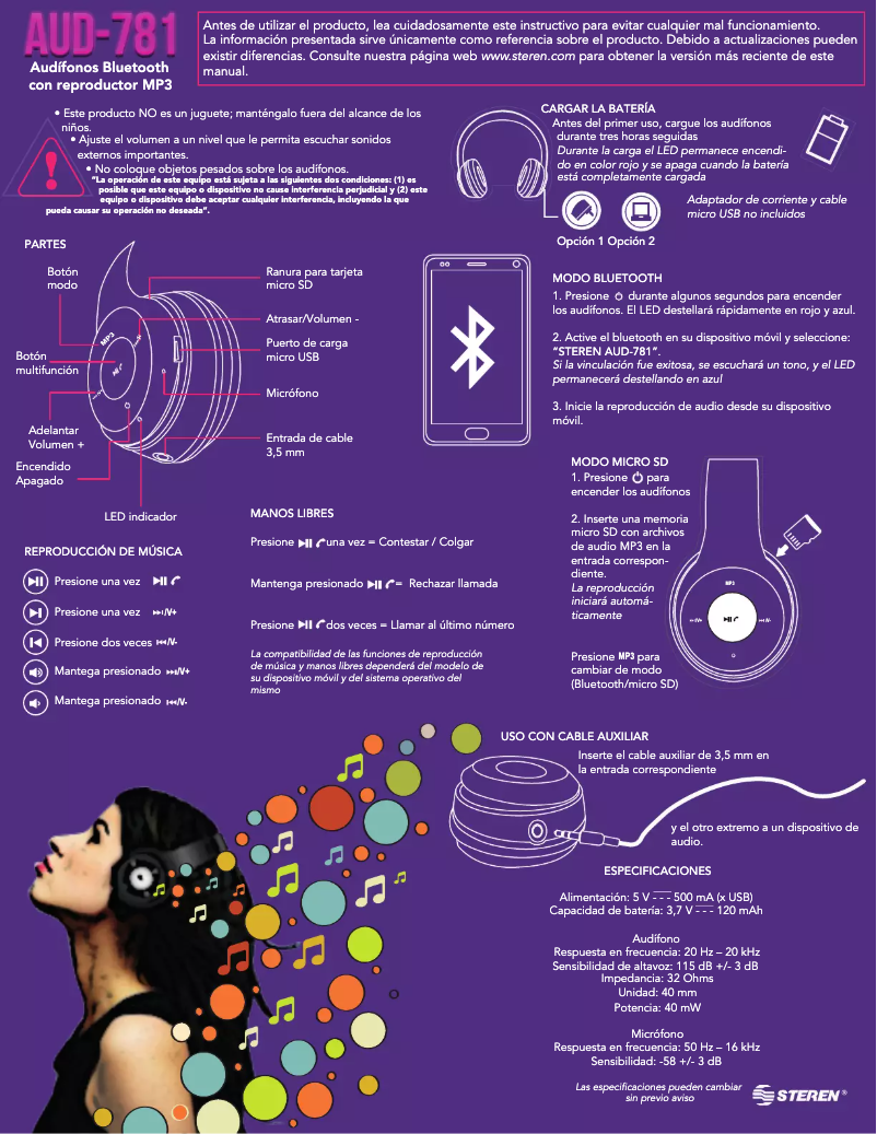 Image de la première page du manuel de l'appareil AUD-781