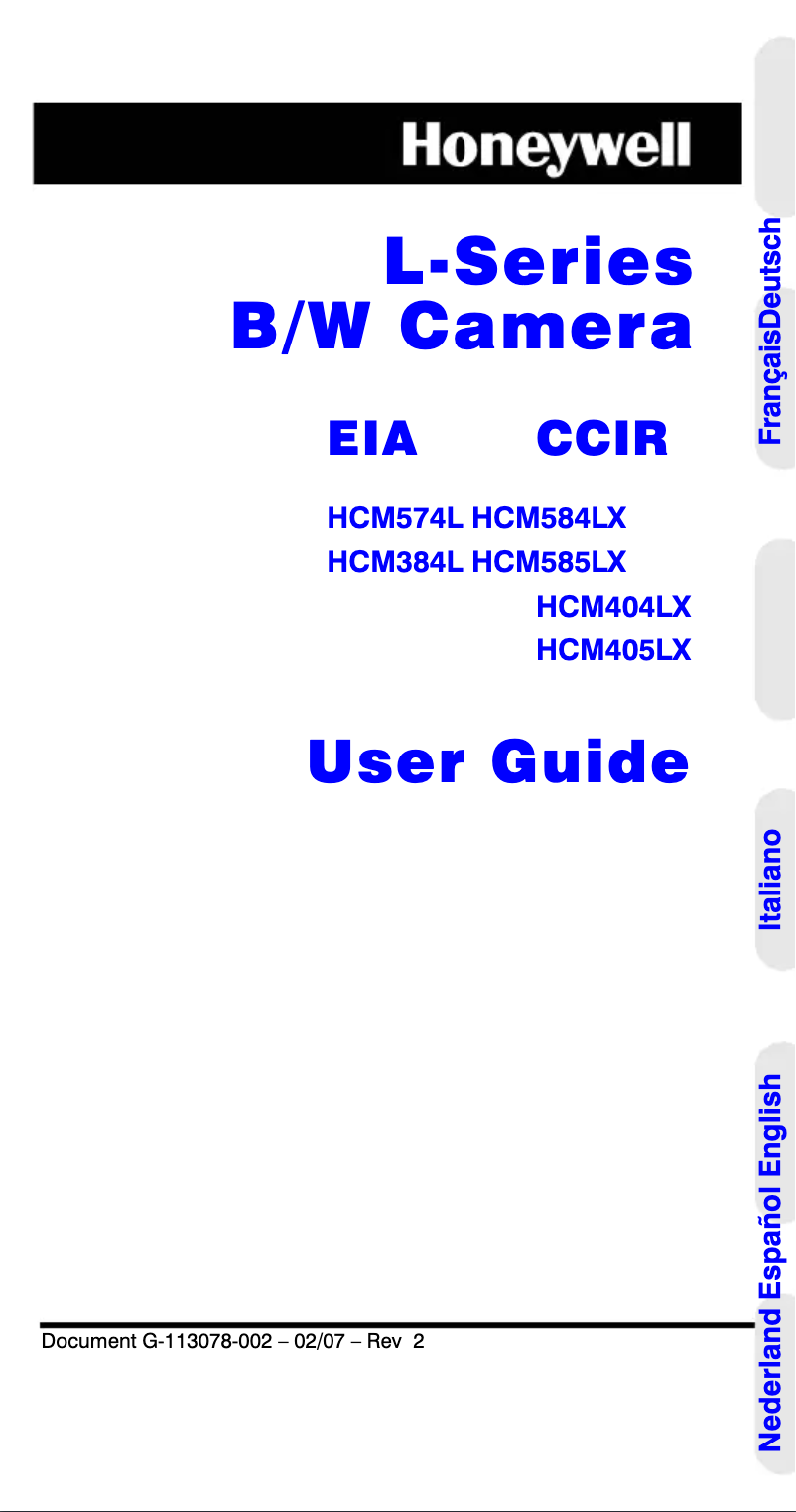 Page 1 de la notice Manuel utilisateur Honeywell HCM384L