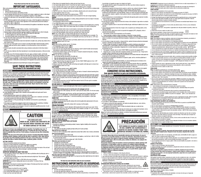 Image de la première page du manuel de l'appareil TO1313SBD