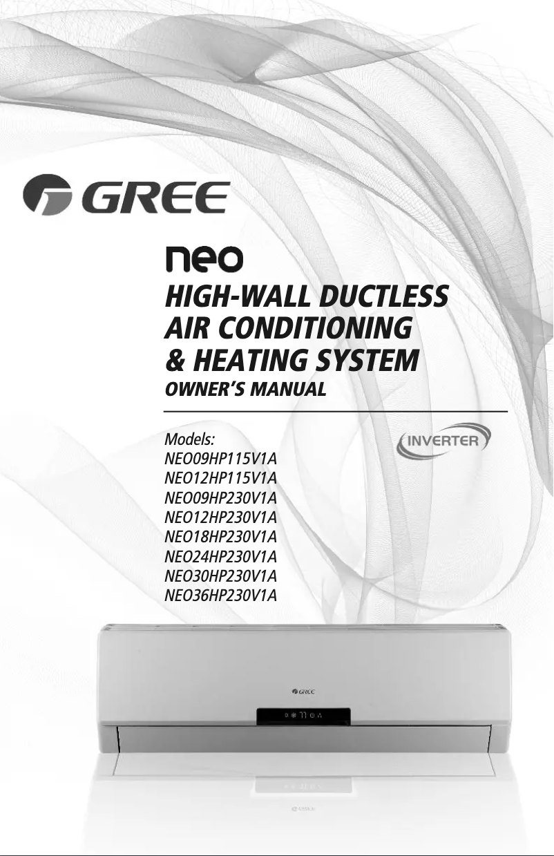 Page 1 de la notice Manuel utilisateur Gree NEO12HP230V1AH