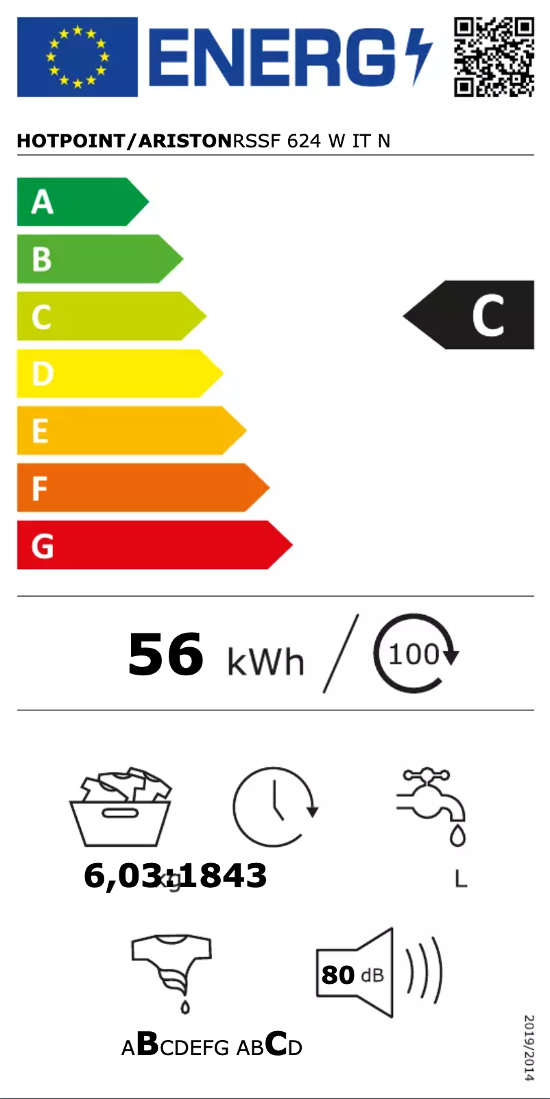 Page 1 de la notice Manuel utilisateur Hotpoint RSSF 624 W IT N