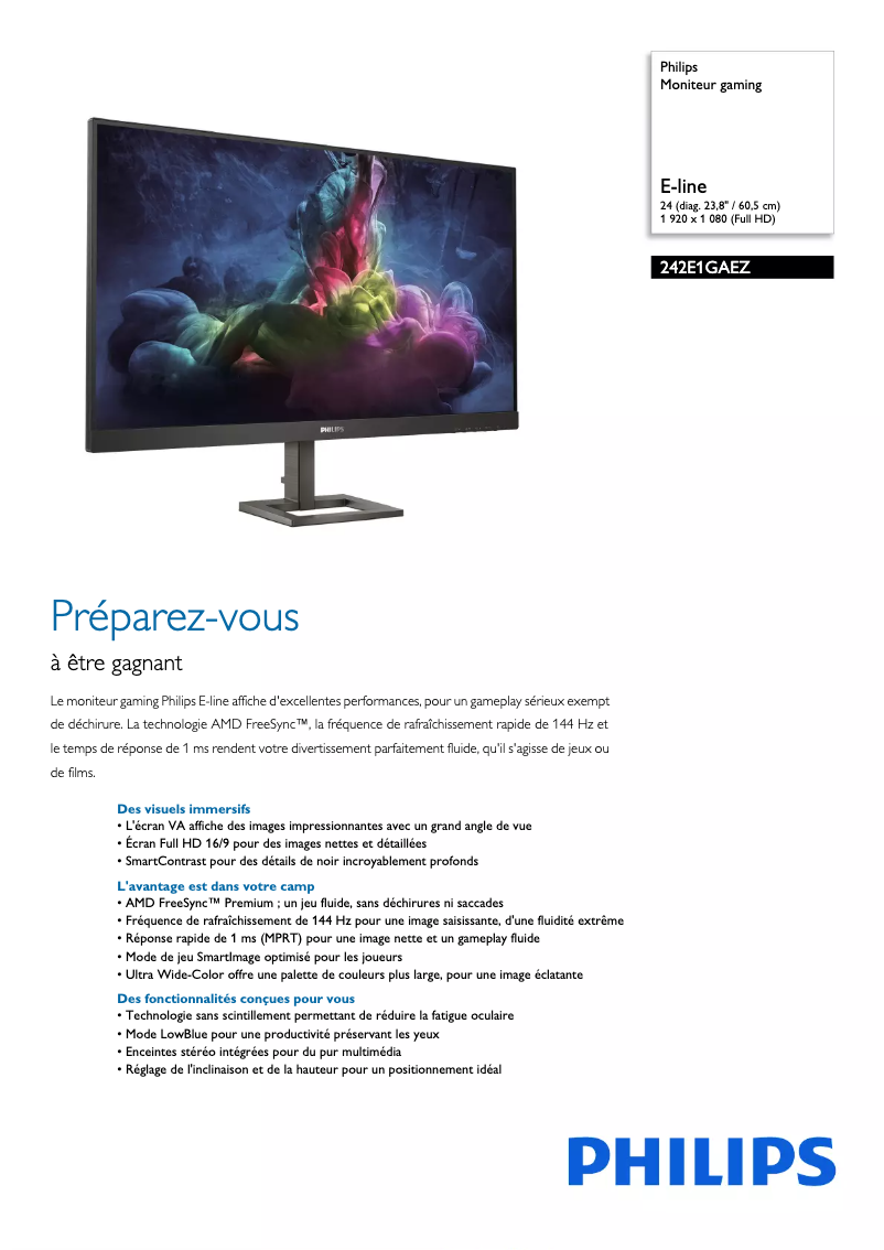 First page image of the manual for 242E1GAEZ