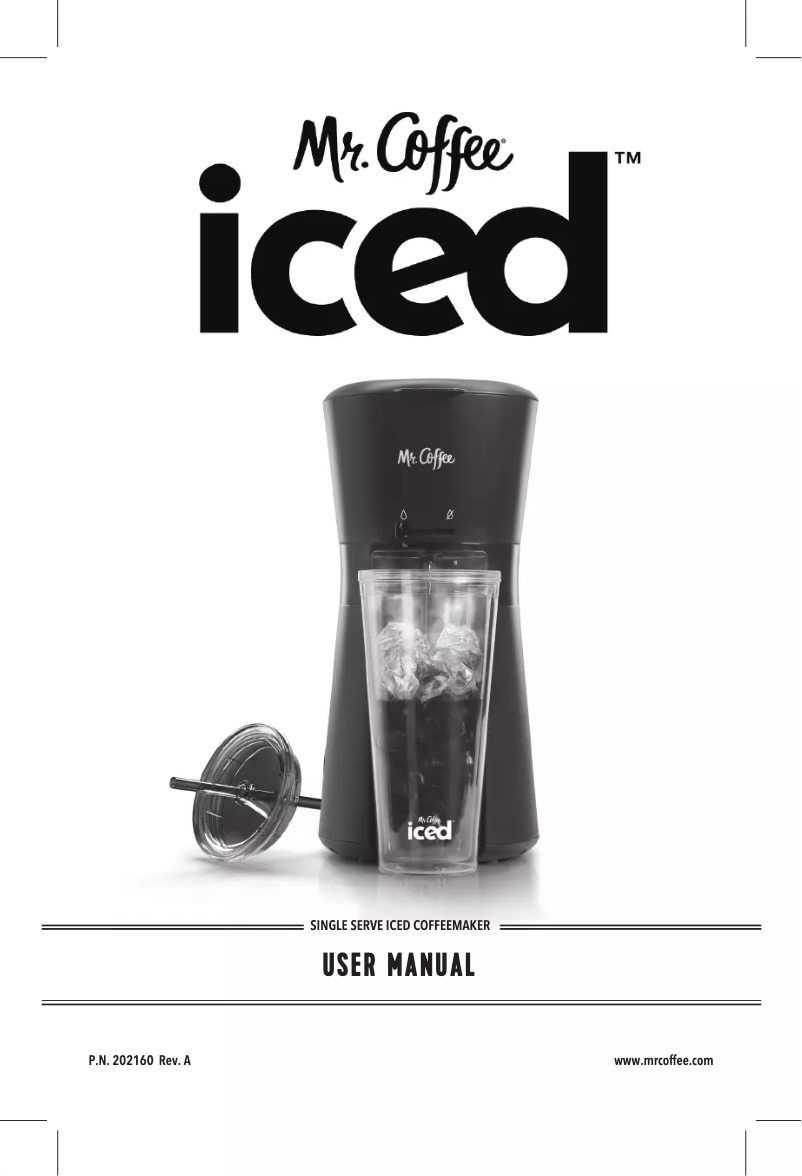 Page n°1 - Manuel utilisateur Mr. Coffee Iced