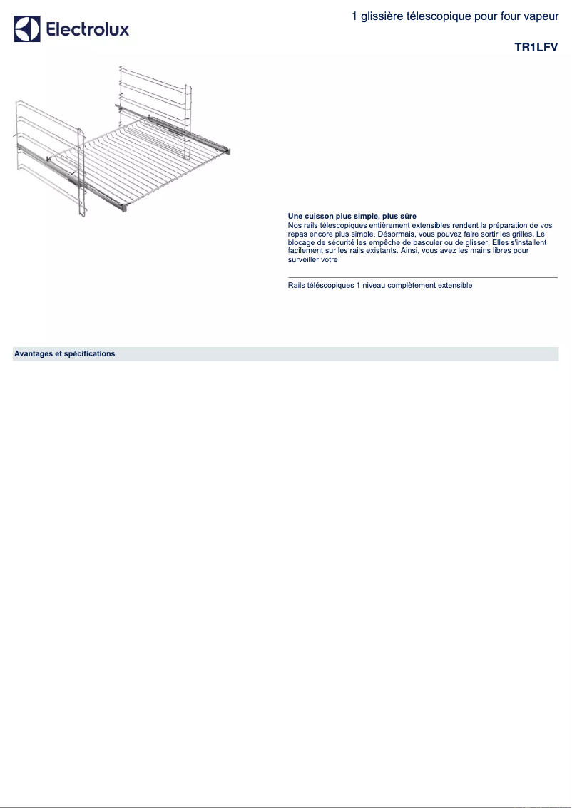 Image de la première page du manuel de l'appareil TR1LFV