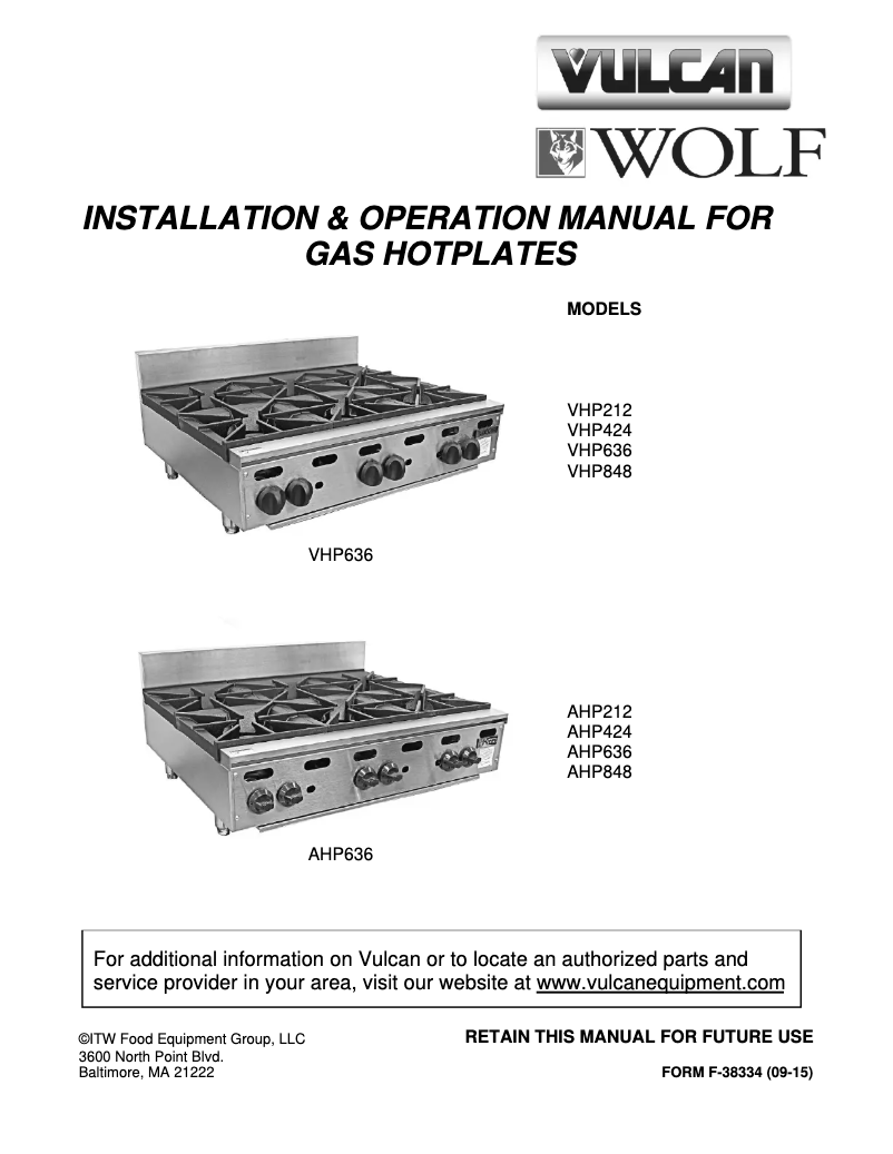 Page n°1 - Manuel utilisateur Wolf AHP636