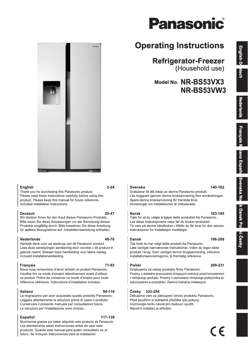 Page 1 de la notice Manuel utilisateur Panasonic NR-BS53VX3