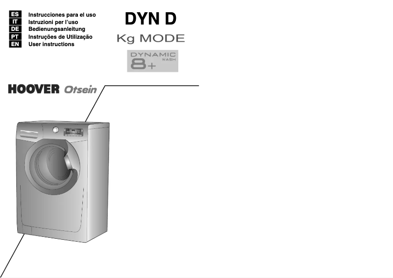 Page 1 de la notice Manuel utilisateur Otsein-Hoover DYN 8123DL/1-37