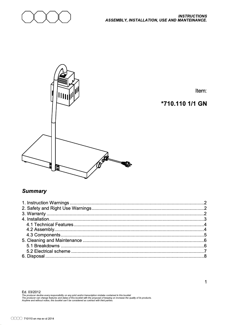 Página 1 del manual Manual de usuario Emga 710110