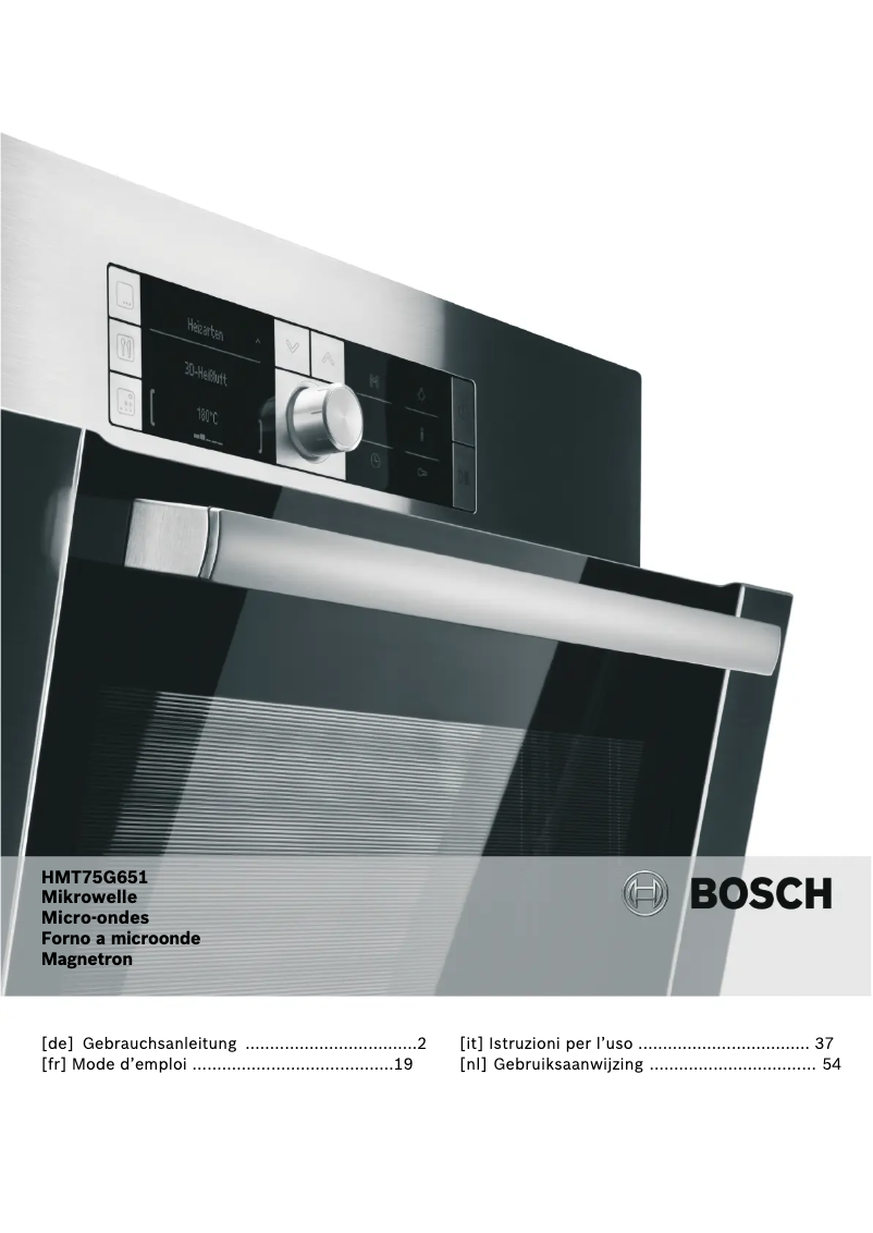 Página 1 del manual Manual de usuario Bosch HMT75G651