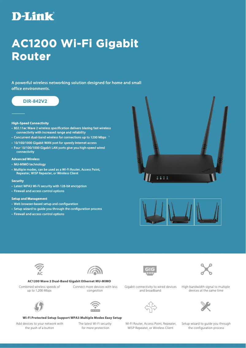 Image de la première page du manuel de l'appareil DIR‑842V2