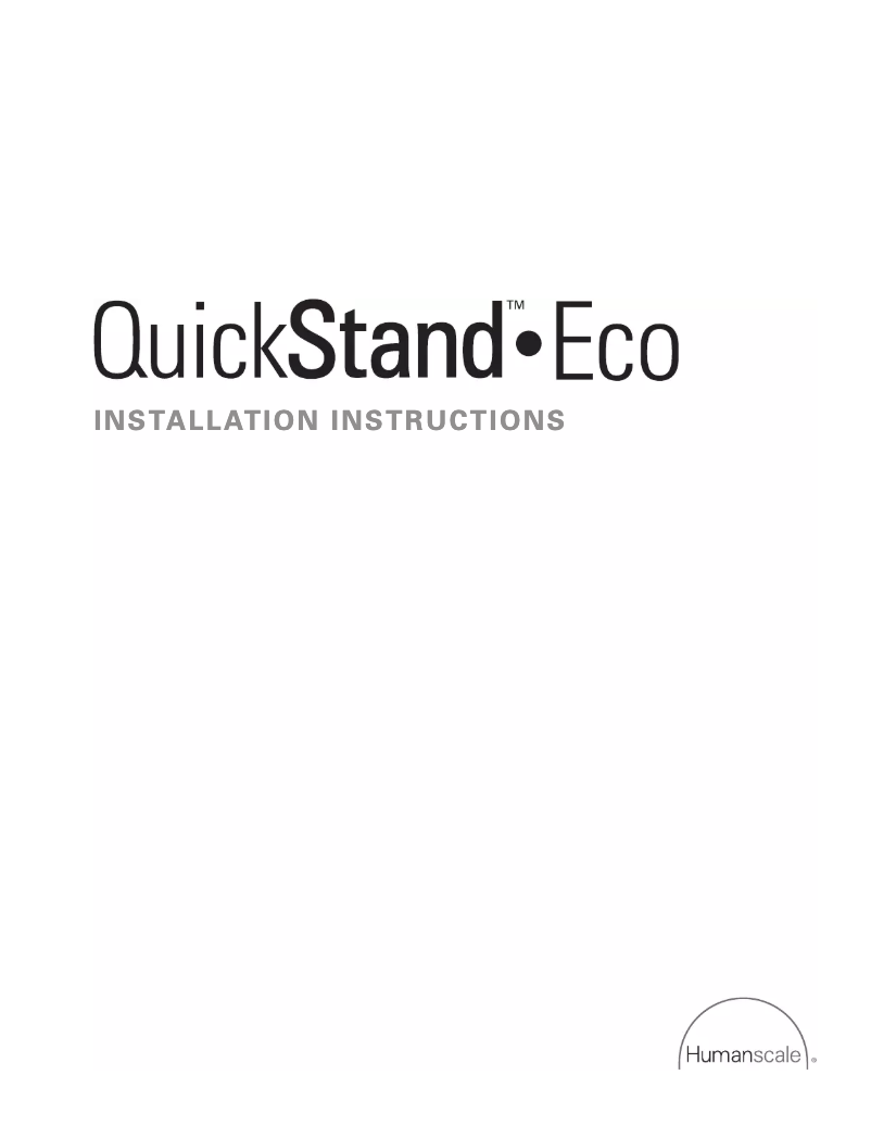 Page 1 de la notice Manuel utilisateur Humanscale QuickStand Eco