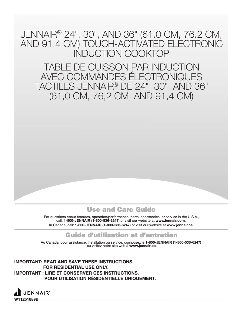 Page 1 de la notice Manuel utilisateur JennAir JIC4724HS