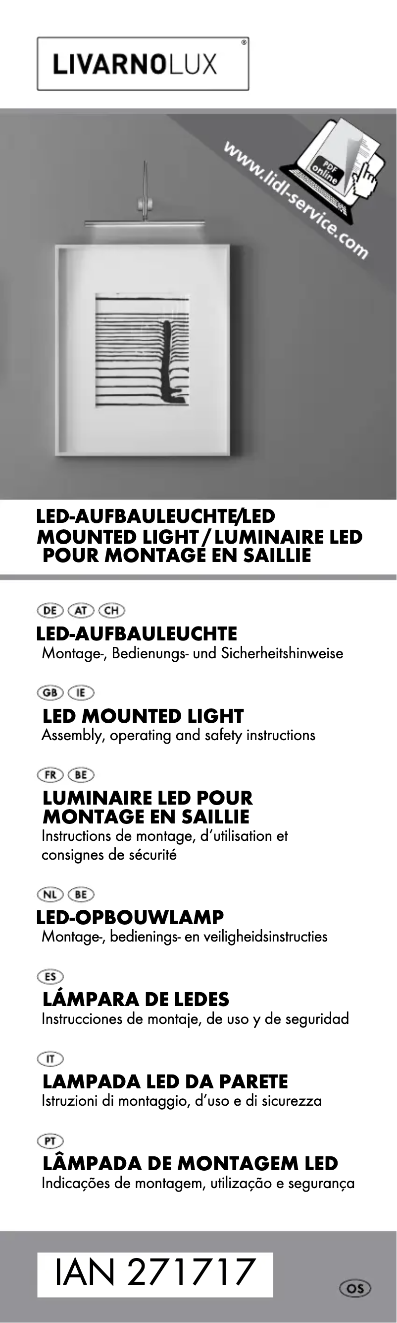 Page 1 de la notice Manuel utilisateur Livarno Lux IAN 271717