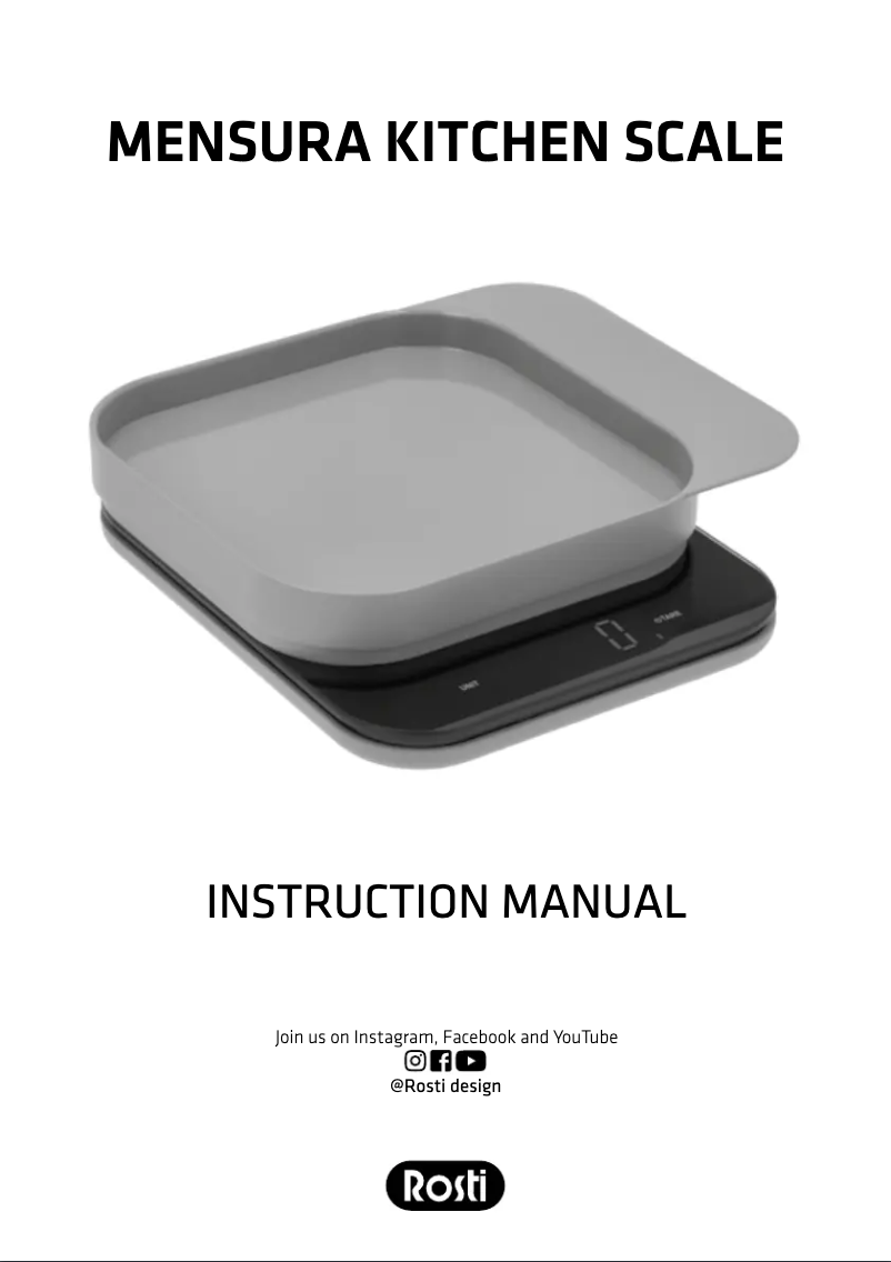 Page 1 de la notice Manuel utilisateur Rosti Mensura
