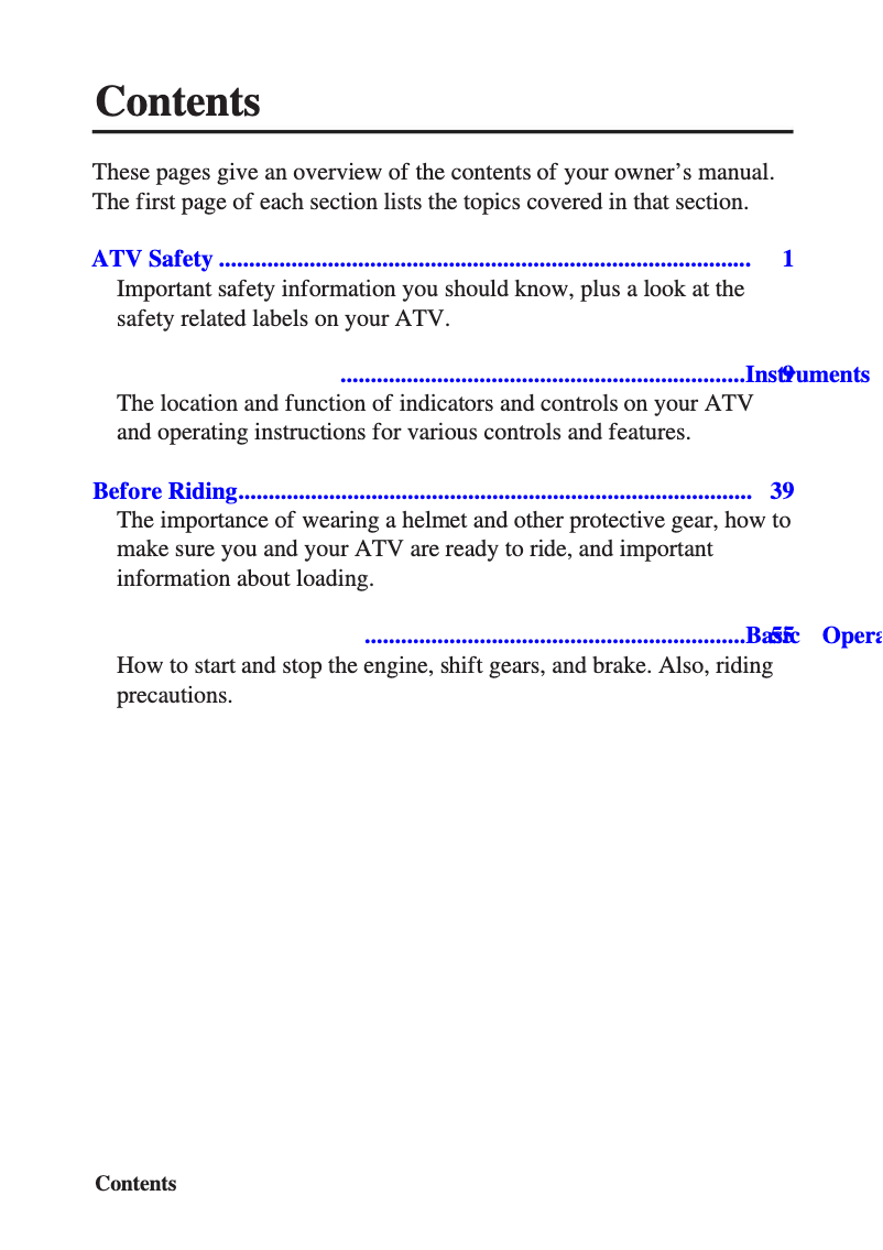Page 1 de la notice Manuel utilisateur Honda FourTrax Rancher TRX420FM (2012)