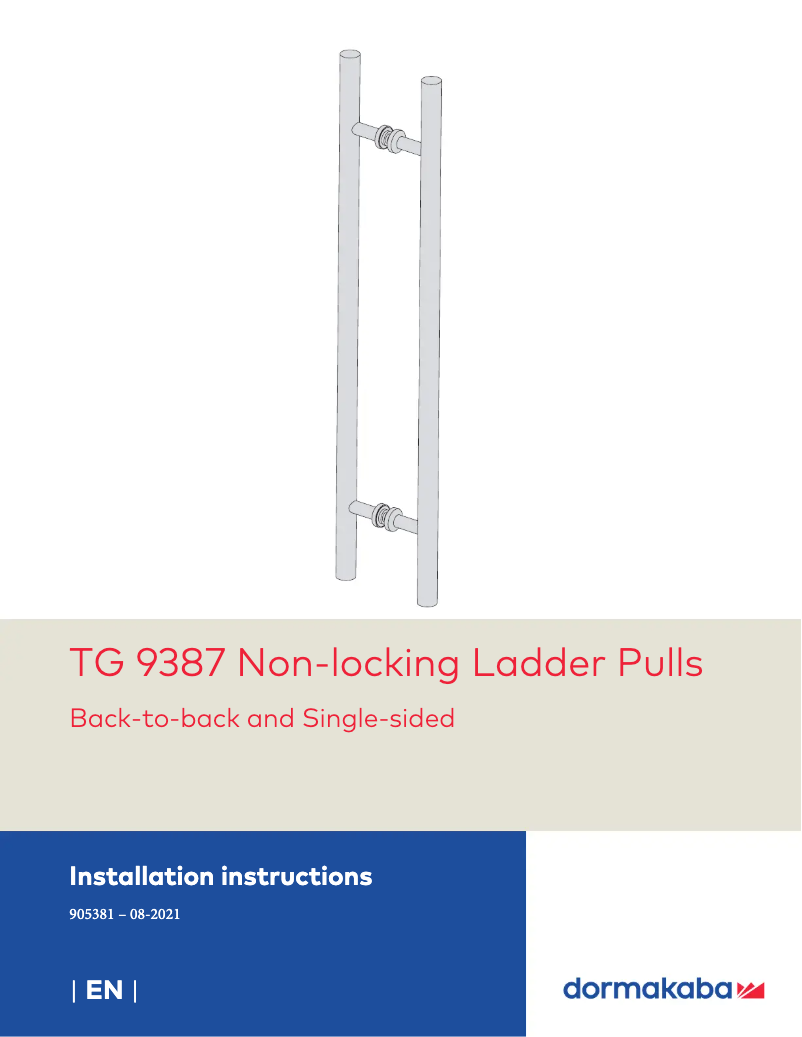 Page 1 de la notice Manuel utilisateur Dormakaba TG9387