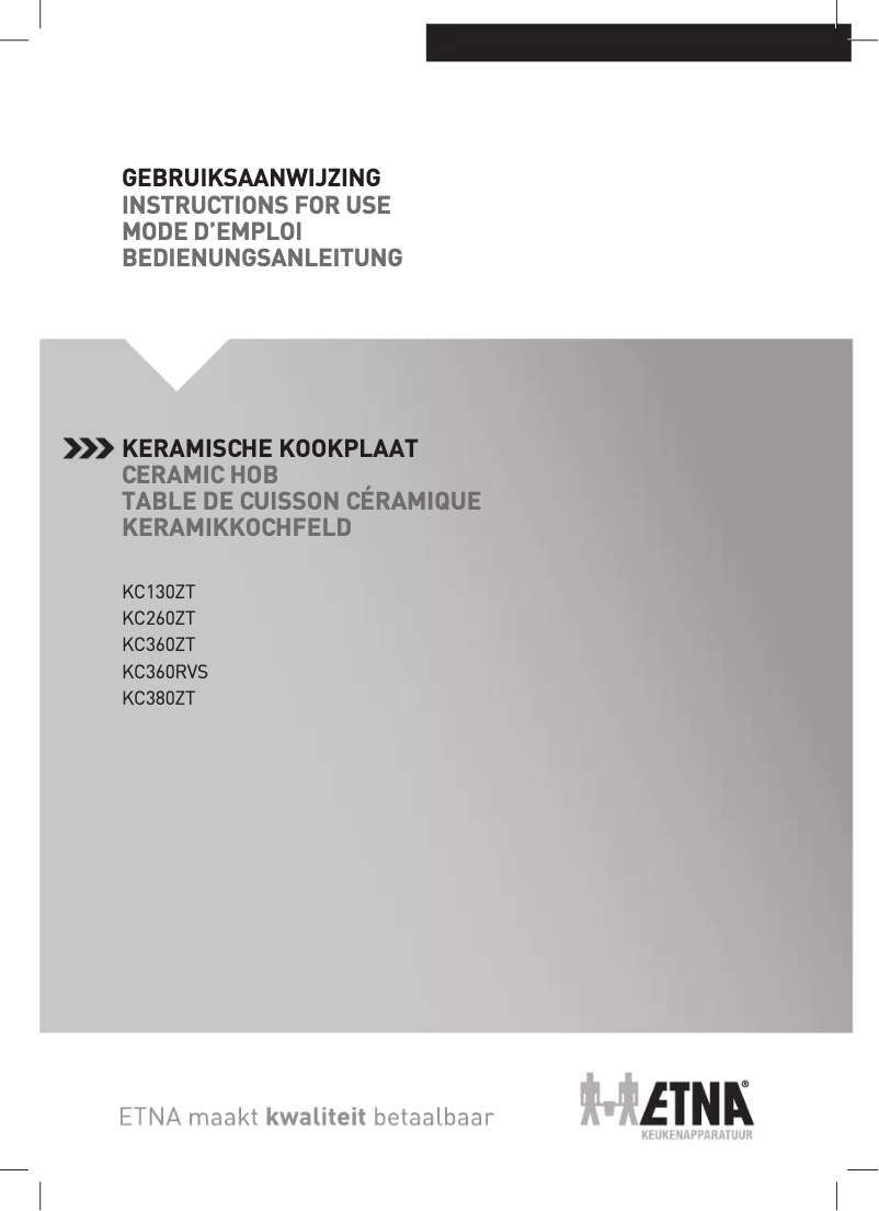 Page 1 de la notice Manuel utilisateur Etna KC260ZT