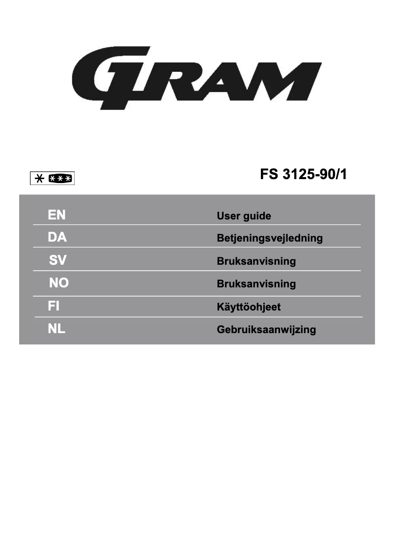 Page n°1 - Manuel utilisateur Gram FS 3125-90/1