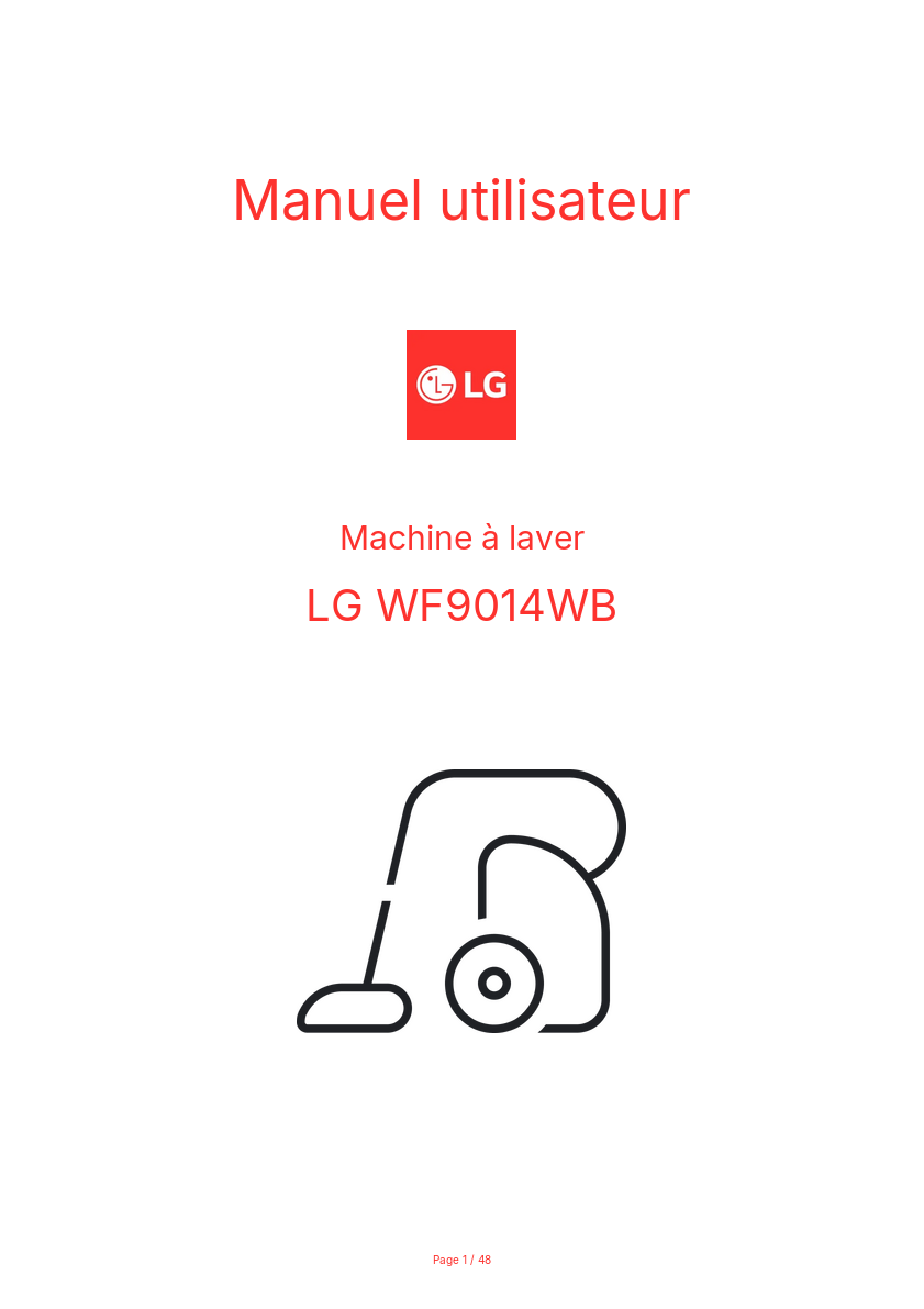 Page n°1 - Manuel utilisateur LG WF9014WB