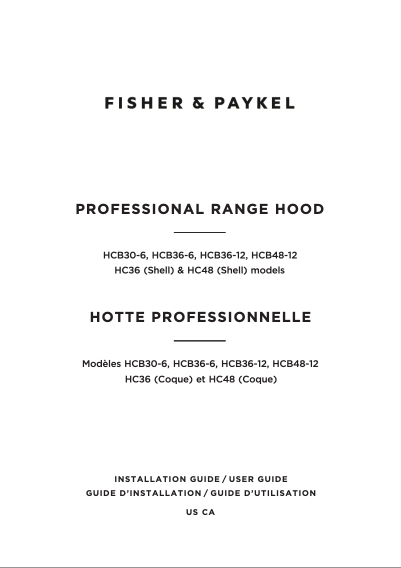 Page 1 de la notice Manuel utilisateur Fisher & Paykel HCB30-6N