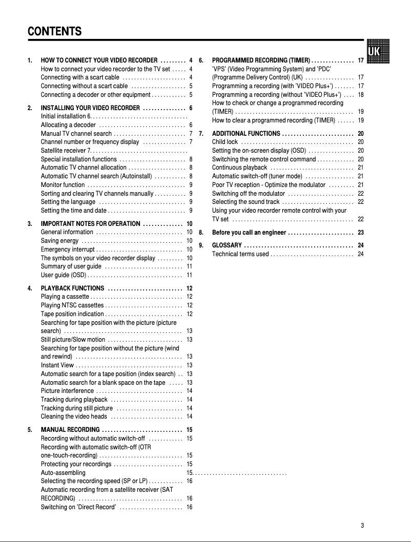 Page n°1 - Manuel utilisateur Philips VR600