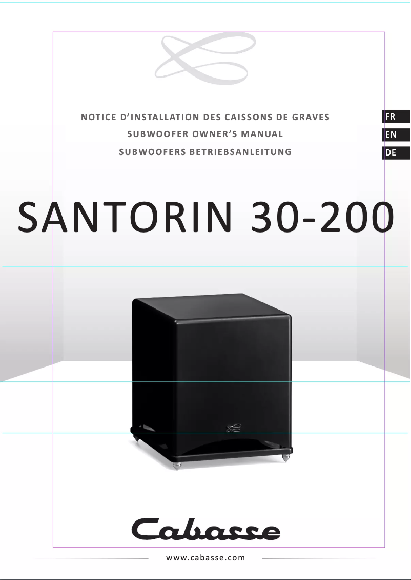 Página 1 del manual Manual de usuario Cabasse Santorin 30-200