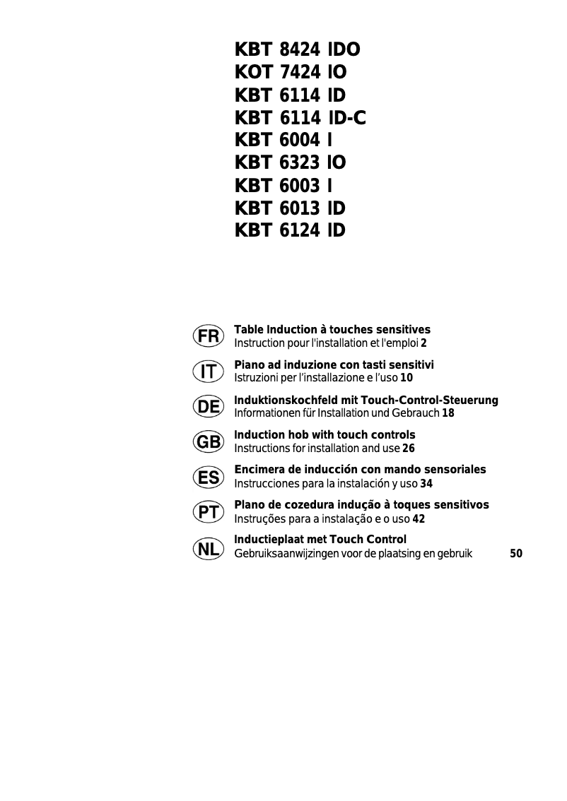 Page 1 de la notice Manuel utilisateur Ariston Thermo KBT 6003 I