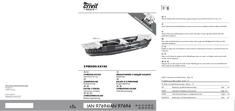 Page 1 de la notice Manuel utilisateur Crivit IAN 97694