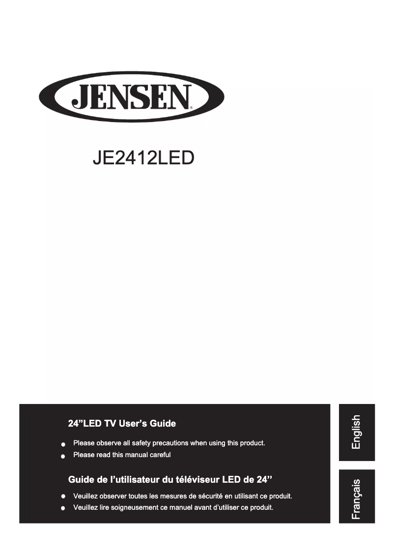 Page n°1 - Manuel utilisateur Jensen JE2412LED