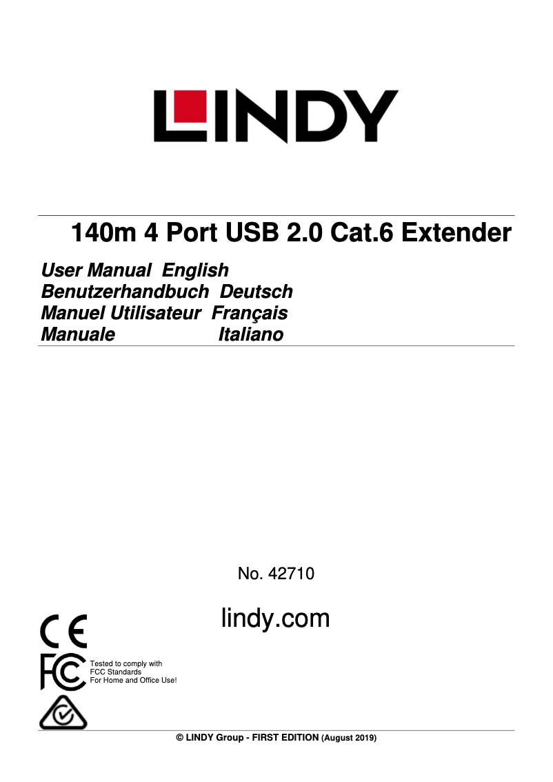 Página 1 del manual Manual de usuario Lindy 42710