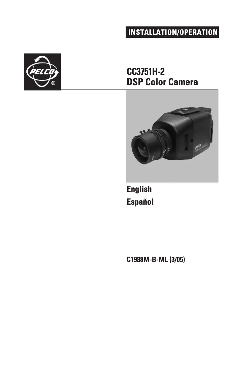 Página 1 del manual Manual de usuario Pelco CC3751H-2