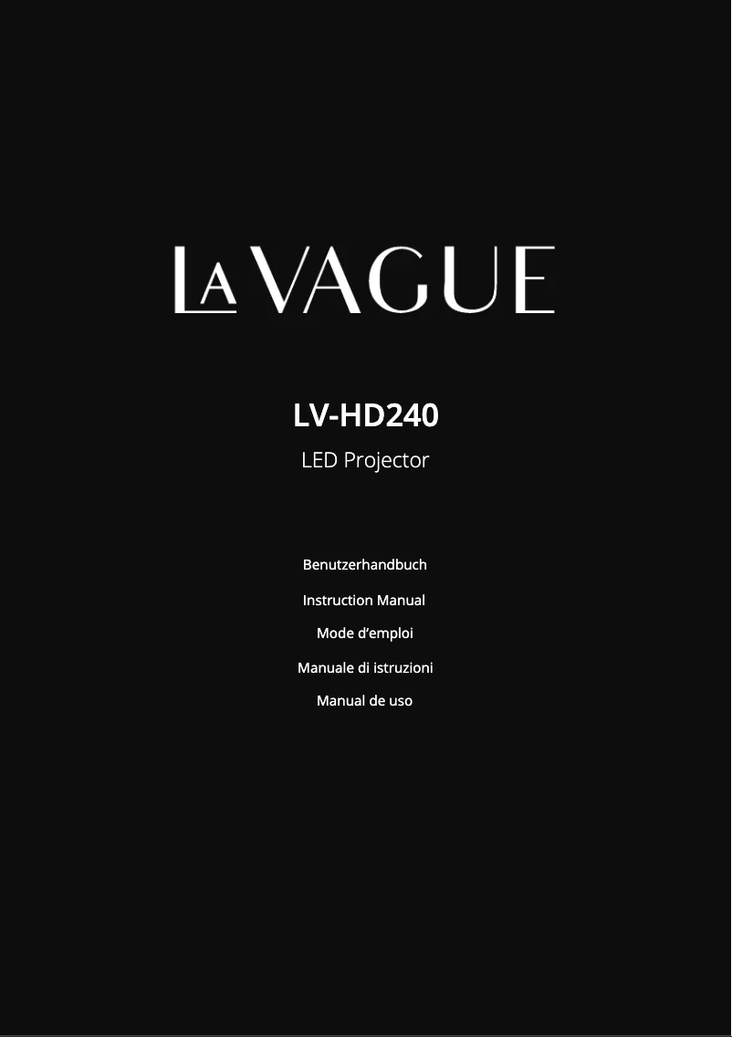 Page n°1 - Manuel utilisateur LA VAGUE LV-HD240