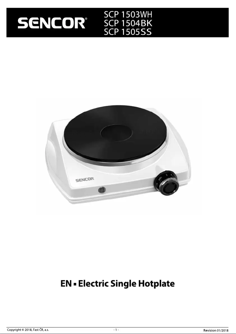 Page 1 de la notice Manuel utilisateur Sencor SCP 1505SS