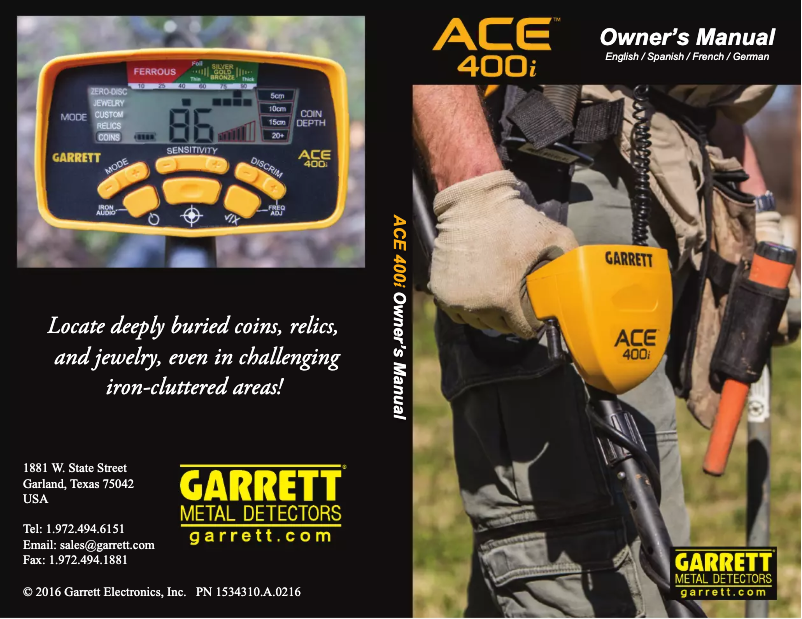 Image de la première page du manuel de l'appareil ACE 400i