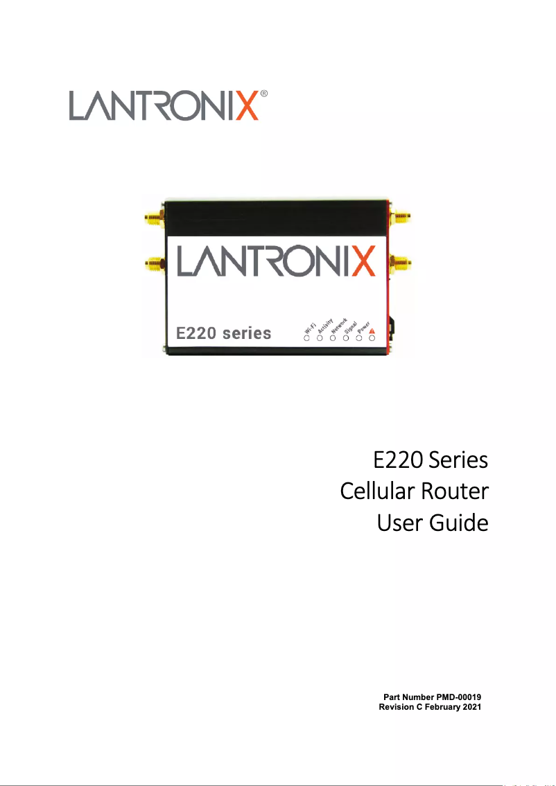 Page n°1 - Manuel utilisateur Lantronix E224