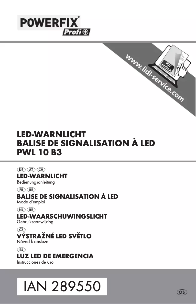 Página 1 del manual Manual de usuario Powerfix PWL 10 B3