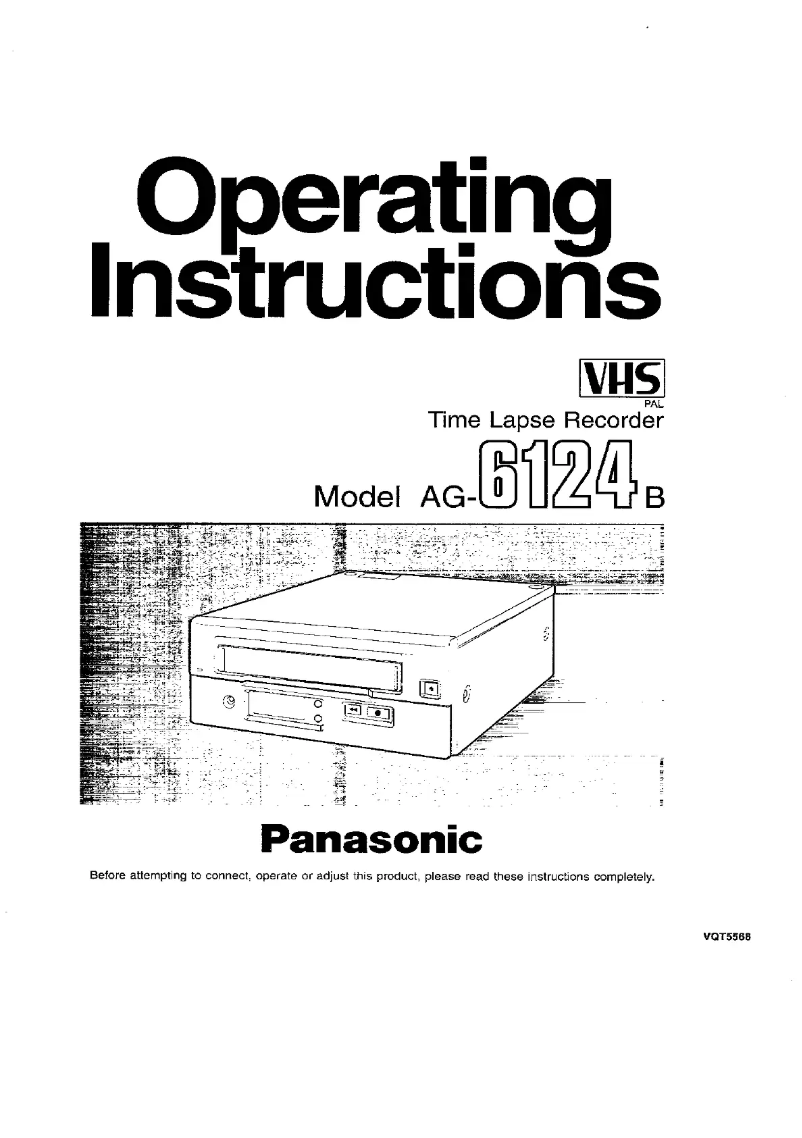 Page 1 de la notice Manuel utilisateur Panasonic AG-6124B